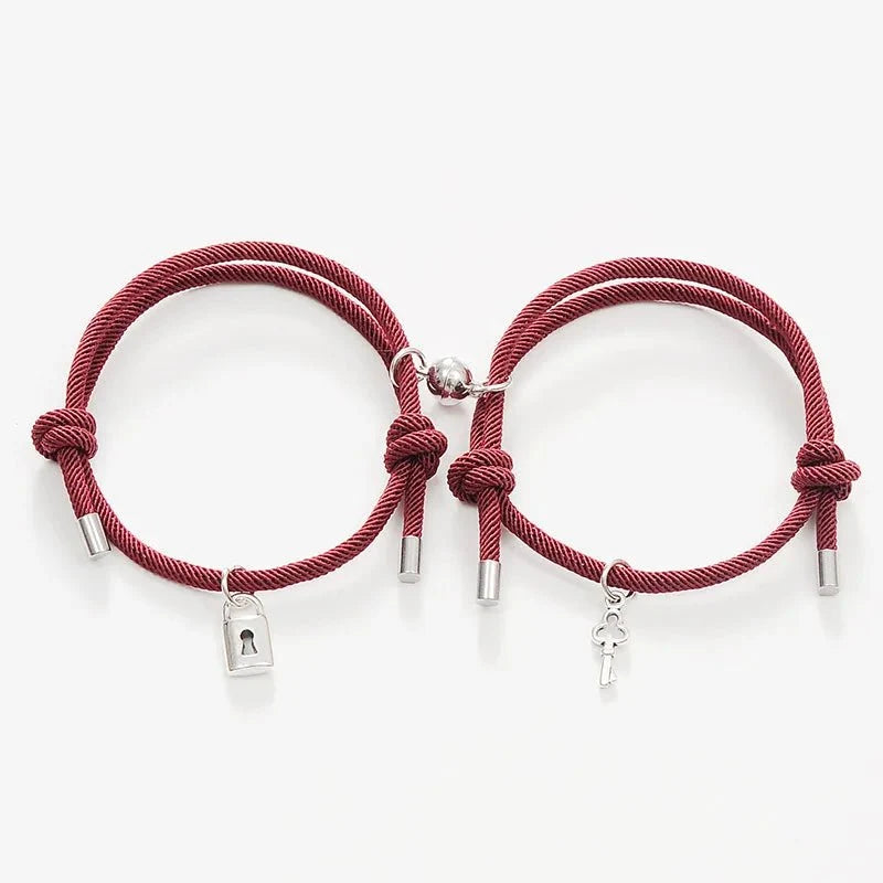 Komplet bransoletek rope z magnetycznym zamkiem i kluczem