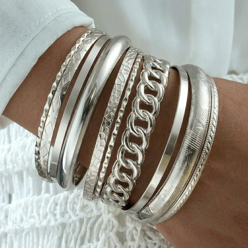 Lot de 10 bracelets épais assortis, 14k