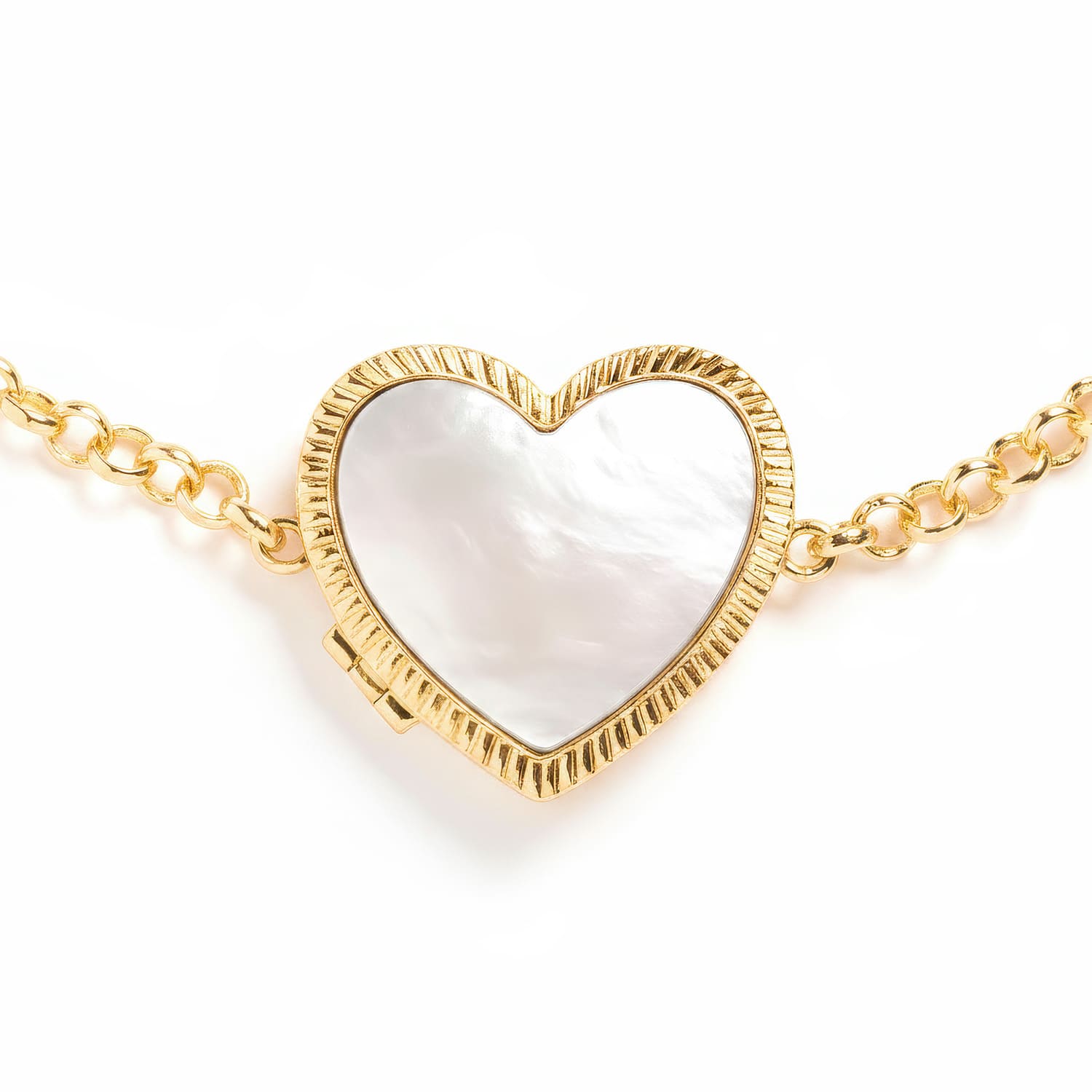 Personalized Mother of Pearl Locket Bracelet