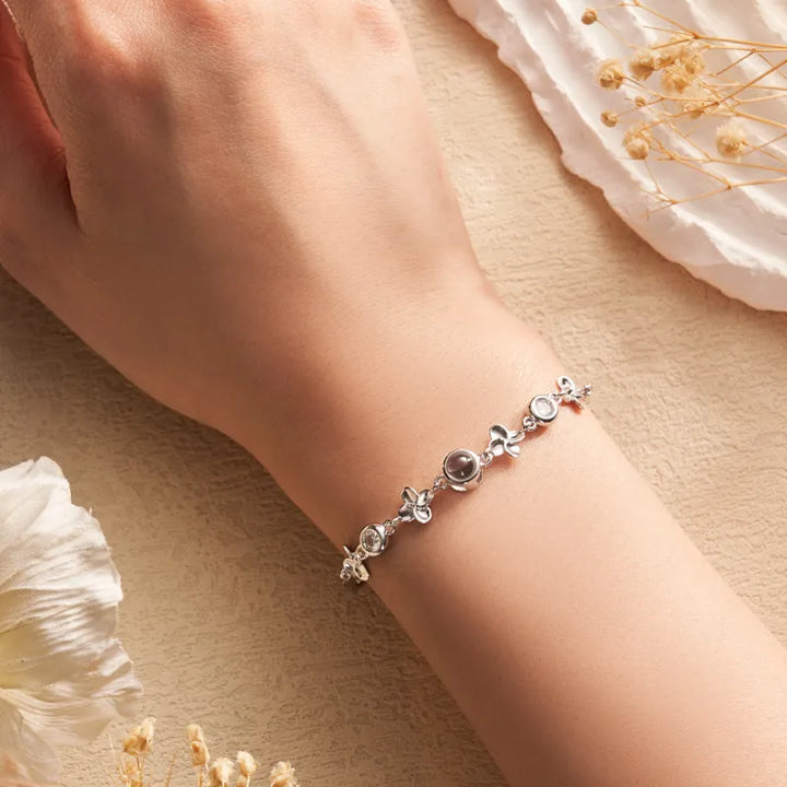 Personalized Four-leaf Clover Photo Bracelet