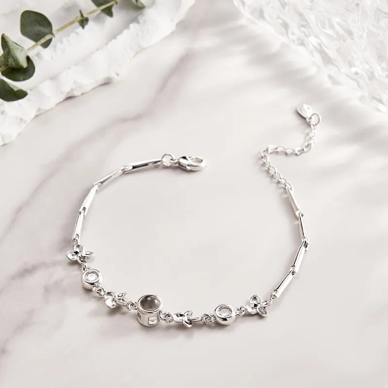 Personalized Four-leaf Clover Photo Bracelet
