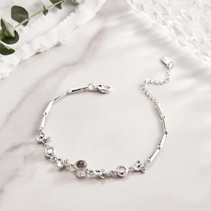 Personalized Four-leaf Clover Photo Bracelet