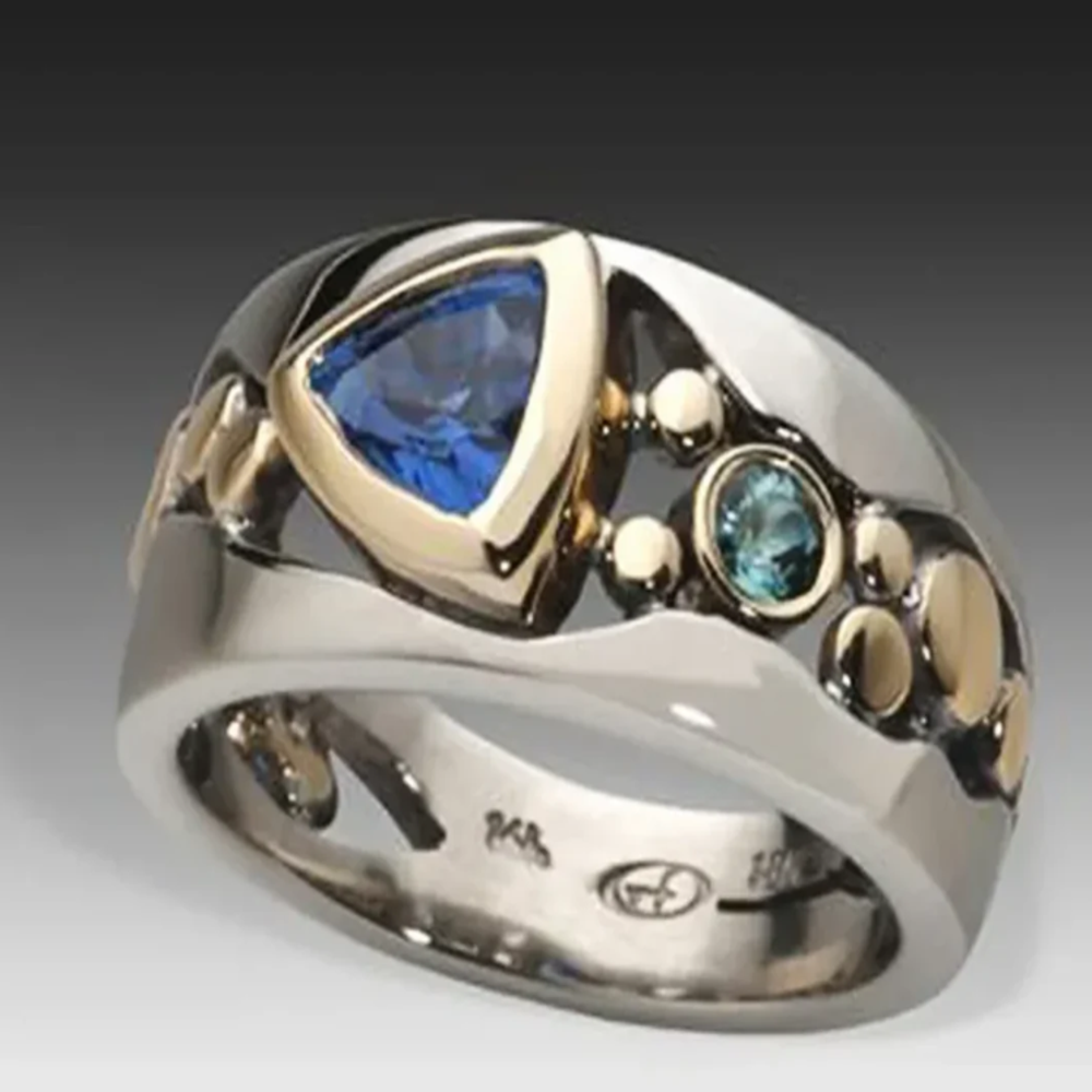Vintage Blue Crystal Ring