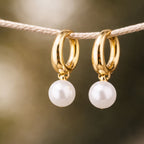 Unique Golden Pearl Earrings
